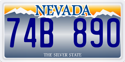 NV license plate 74B890