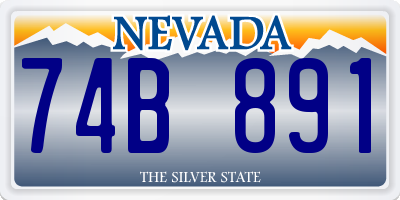 NV license plate 74B891
