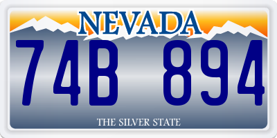 NV license plate 74B894