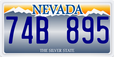 NV license plate 74B895