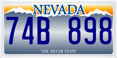 NV license plate 74B898