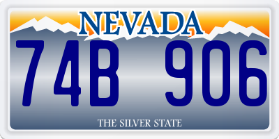 NV license plate 74B906