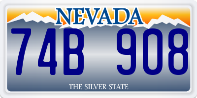 NV license plate 74B908