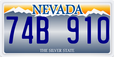 NV license plate 74B910