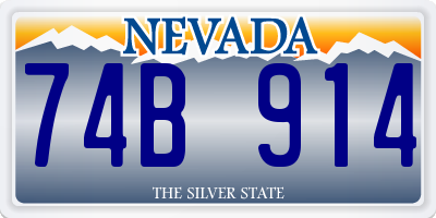 NV license plate 74B914