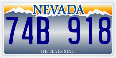 NV license plate 74B918