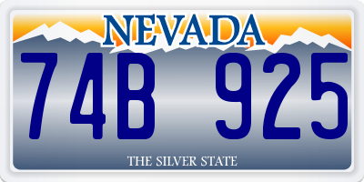 NV license plate 74B925