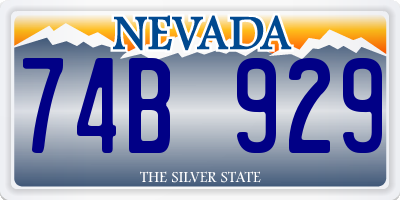 NV license plate 74B929