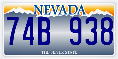 NV license plate 74B938