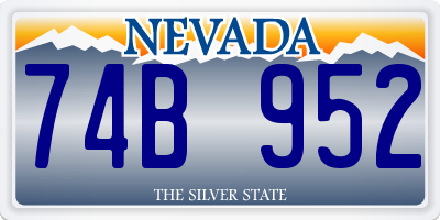 NV license plate 74B952