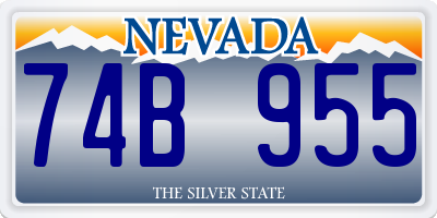 NV license plate 74B955