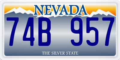 NV license plate 74B957