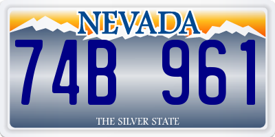 NV license plate 74B961