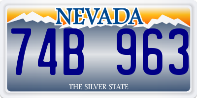 NV license plate 74B963