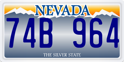 NV license plate 74B964