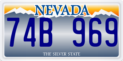 NV license plate 74B969