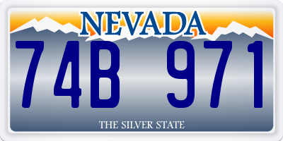 NV license plate 74B971