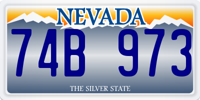 NV license plate 74B973