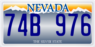 NV license plate 74B976