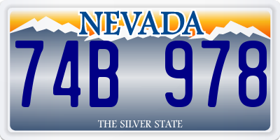 NV license plate 74B978