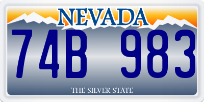 NV license plate 74B983