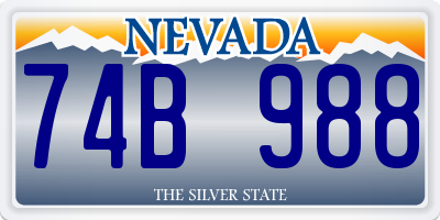 NV license plate 74B988
