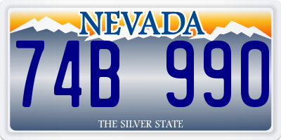 NV license plate 74B990