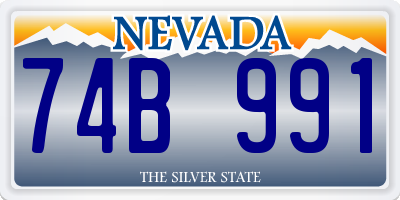 NV license plate 74B991