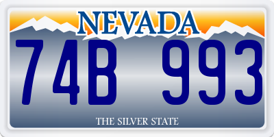 NV license plate 74B993