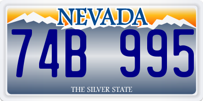 NV license plate 74B995