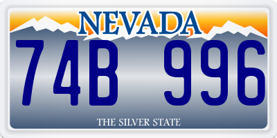 NV license plate 74B996