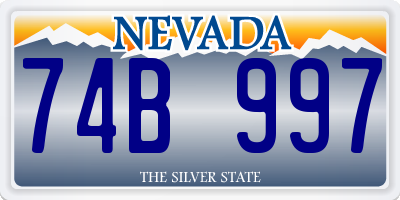 NV license plate 74B997
