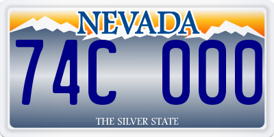 NV license plate 74C000