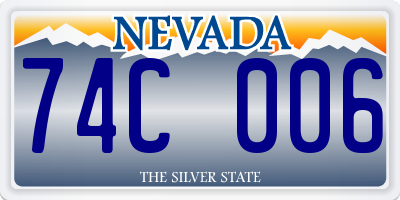 NV license plate 74C006