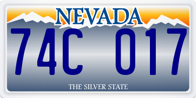 NV license plate 74C017