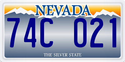 NV license plate 74C021