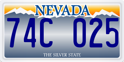 NV license plate 74C025