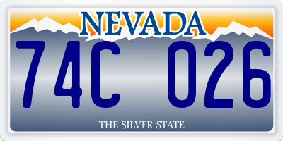 NV license plate 74C026