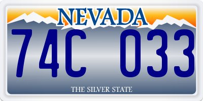 NV license plate 74C033