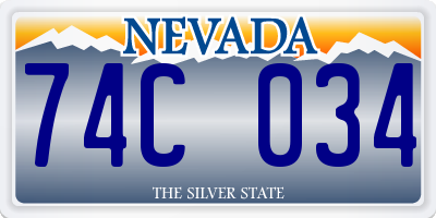 NV license plate 74C034