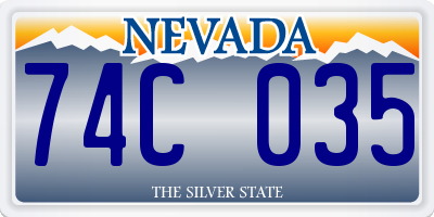 NV license plate 74C035