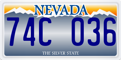 NV license plate 74C036