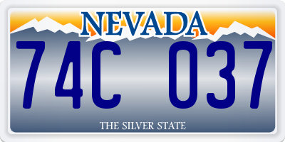 NV license plate 74C037