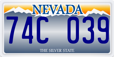 NV license plate 74C039