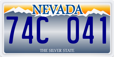 NV license plate 74C041