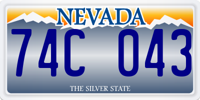 NV license plate 74C043