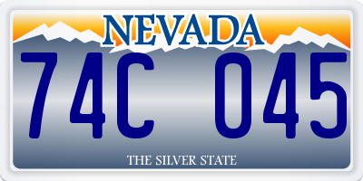 NV license plate 74C045