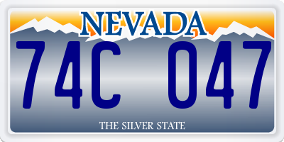 NV license plate 74C047
