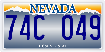 NV license plate 74C049