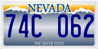 NV license plate 74C062